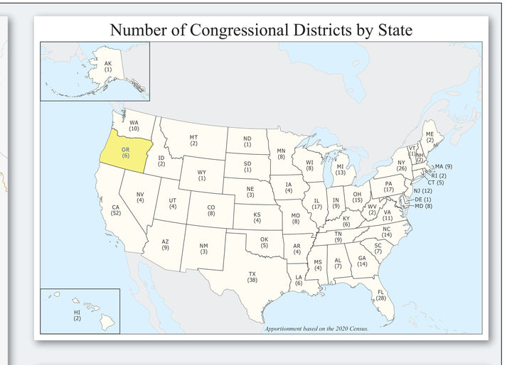 Oregon Congressional District Wall Map