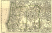 Map of the State of Oregon Showing Railroads, 1876