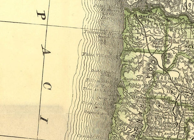 Map of the State of Oregon Showing Railroads, 1876