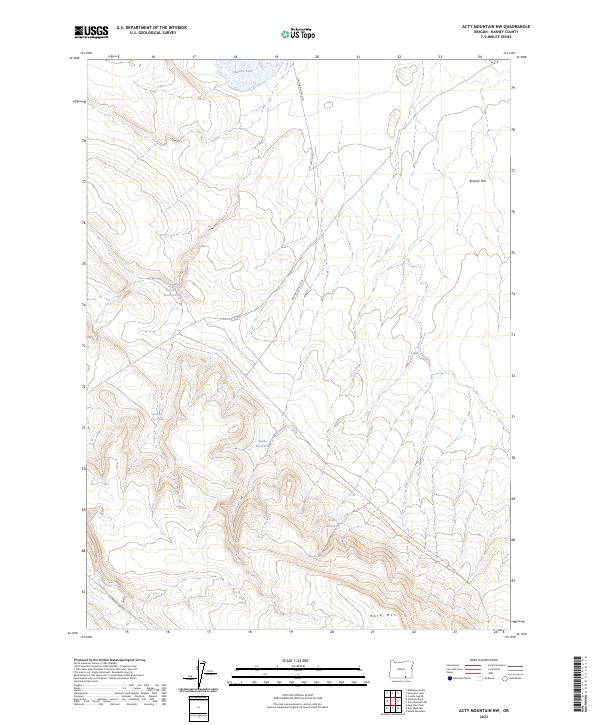 US Topo 7.5-minute map for Acty Mountain NW OR