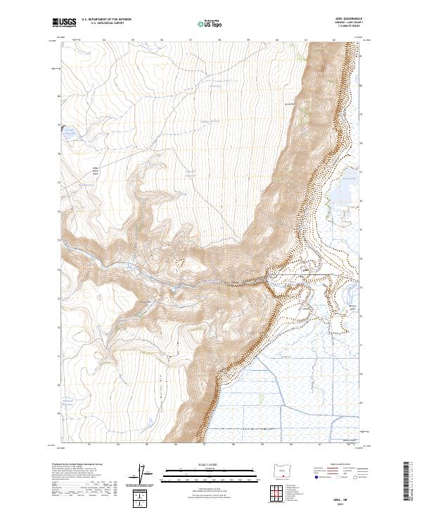 US Topo 7.5-minute map for Adel OR