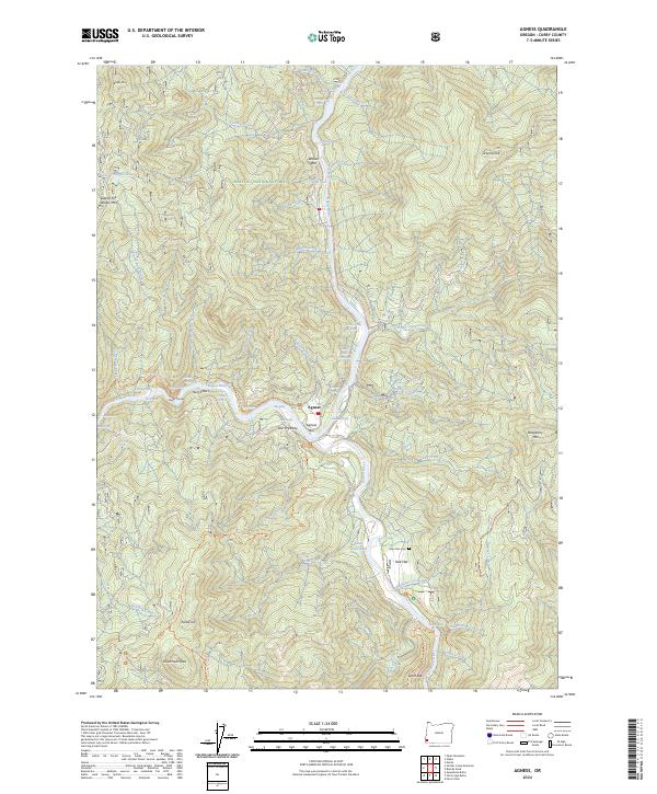 US Topo 7.5-minute map for Agness OR