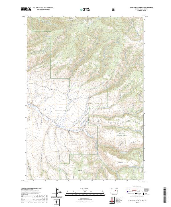 US Topo 7.5-minute map for Aldrich Mountain South OR