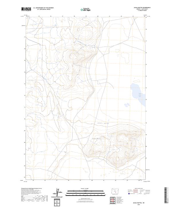 US Topo 7.5-minute map for Alkali Buttes OR