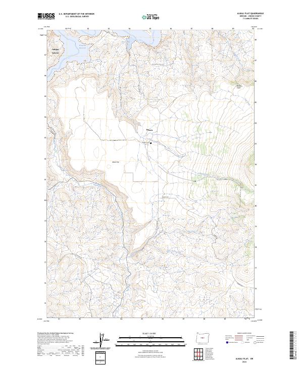 US Topo 7.5-minute map for Alkali Flat OR
