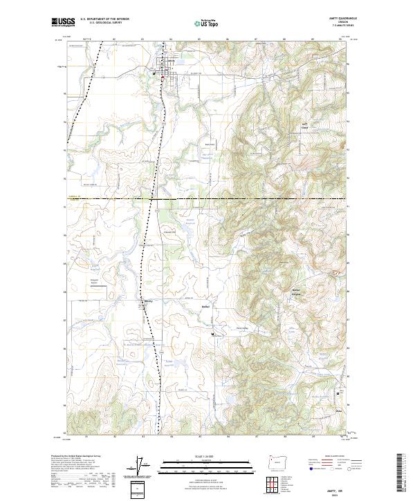 US Topo 7.5-minute map for Amity OR