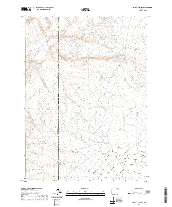US Topo 7.5-minute map for Ancient Lake Well OR