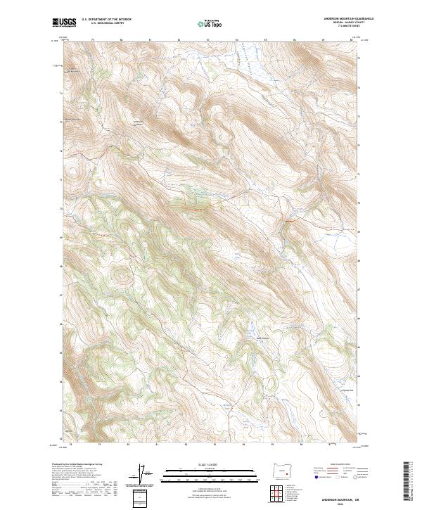 US Topo 7.5-minute map for Anderson Mountain OR
