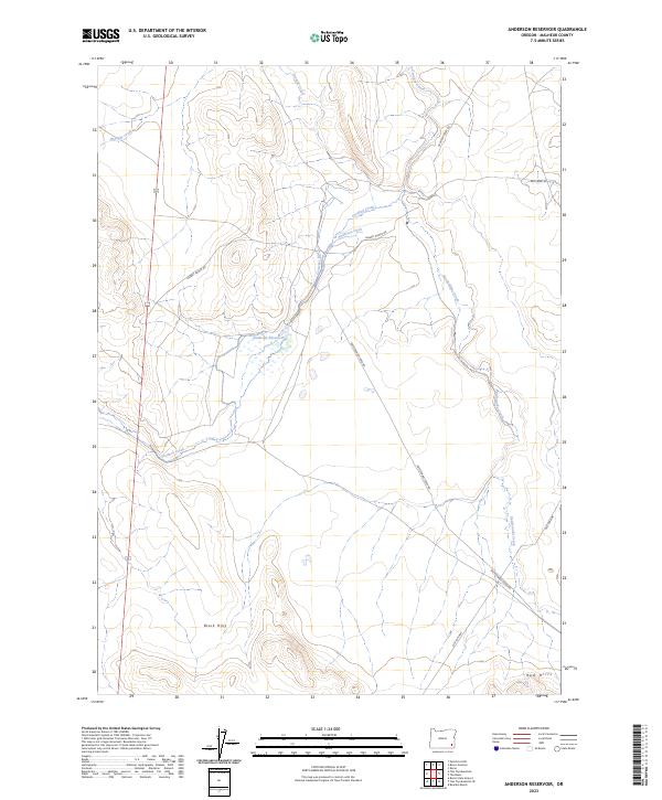 US Topo 7.5-minute map for Anderson Reservoir OR