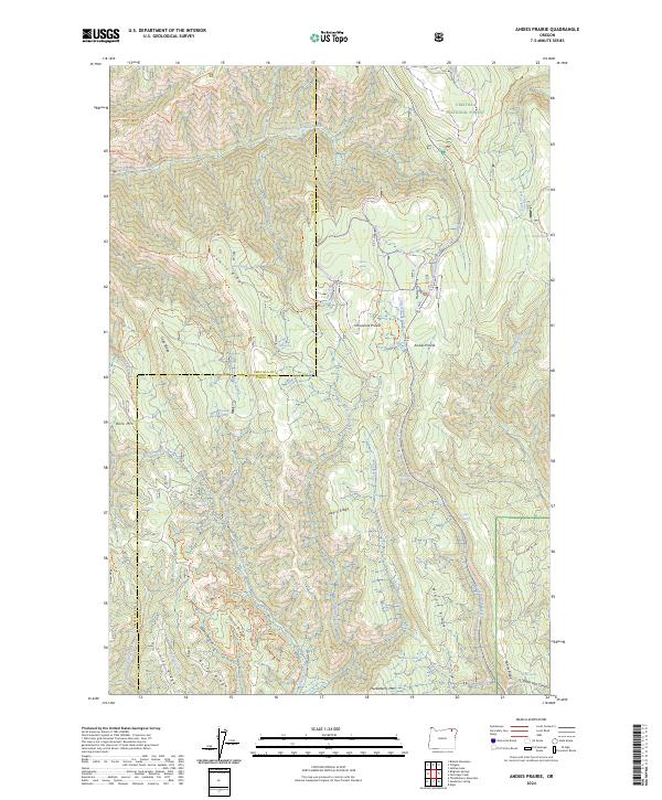US Topo 7.5-minute map for Andies Prairie OR