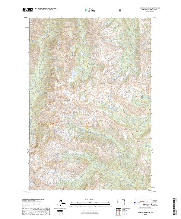 US Topo 7.5-minute map for Aneroid Mountain OR