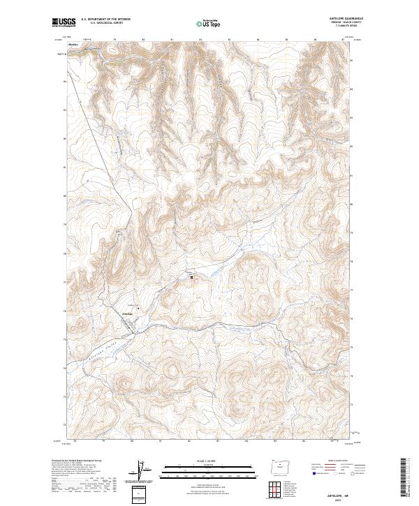 US Topo 7.5-minute map for Antelope OR