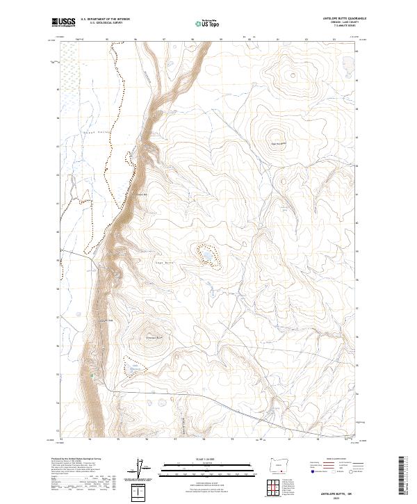 US Topo 7.5-minute map for Antelope Butte OR