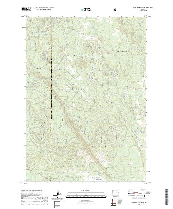 US Topo 7.5-minute map for Antelope Mountain OR