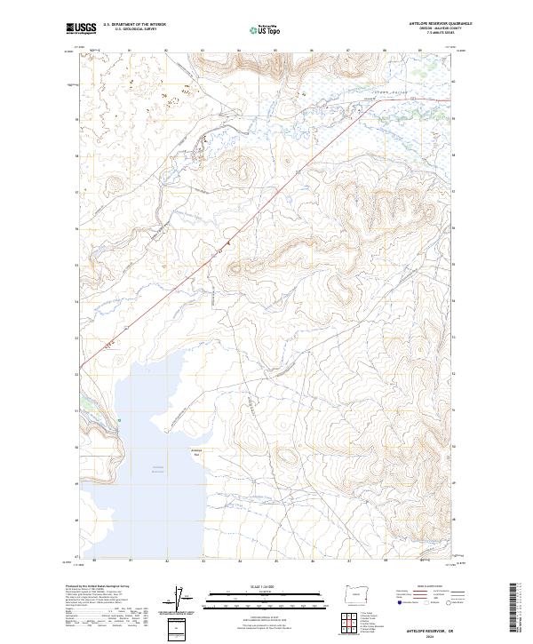 US Topo 7.5-minute map for Antelope Reservoir OR