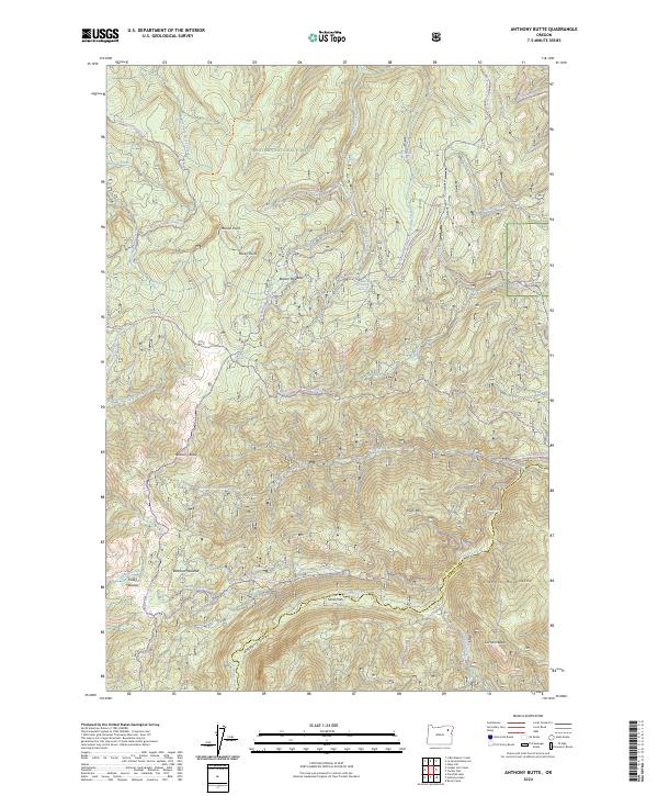 US Topo 7.5-minute map for Anthony Butte OR