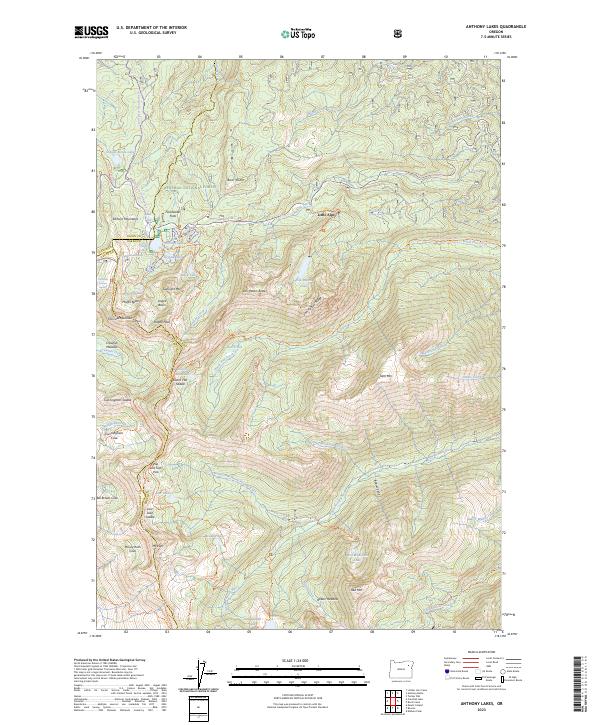 US Topo 7.5-minute map for Anthony Lakes OR