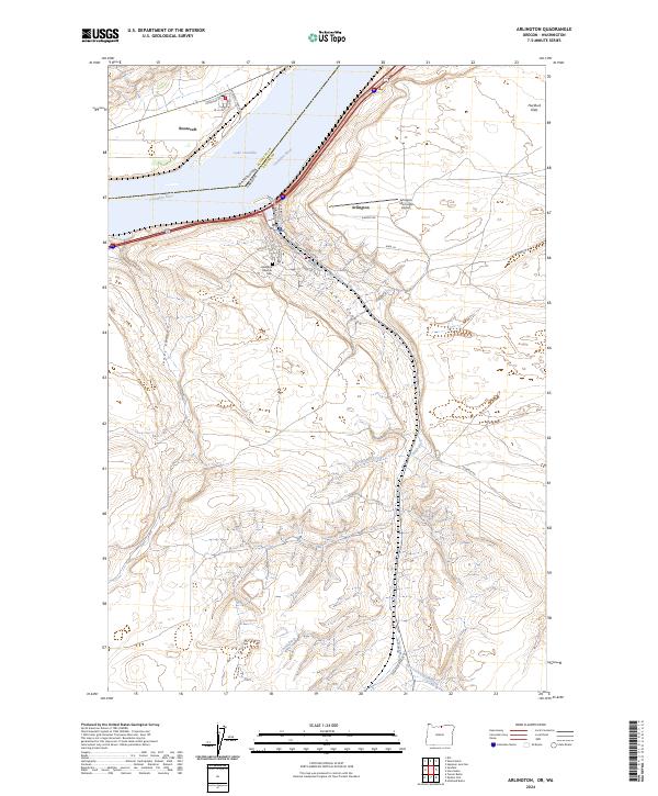 US Topo 7.5-minute map for Arlington ORWA
