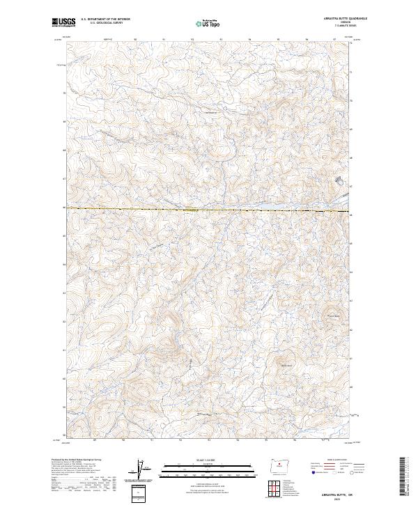 US Topo 7.5-minute map for Arrastra Butte OR