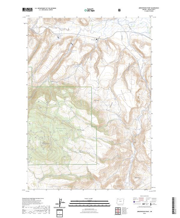 US Topo 7.5-minute map for Arrowwood Point OR