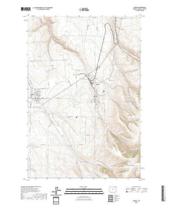 US Topo 7.5-minute map for Athena OR – American Map Store