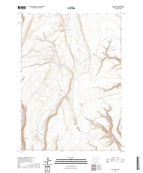 US Topo 7.5-minute map for Balls Lake OR