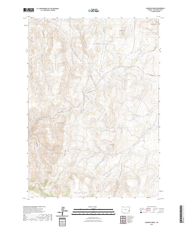 US Topo 7.5-minute map for Bannock Ridge OR