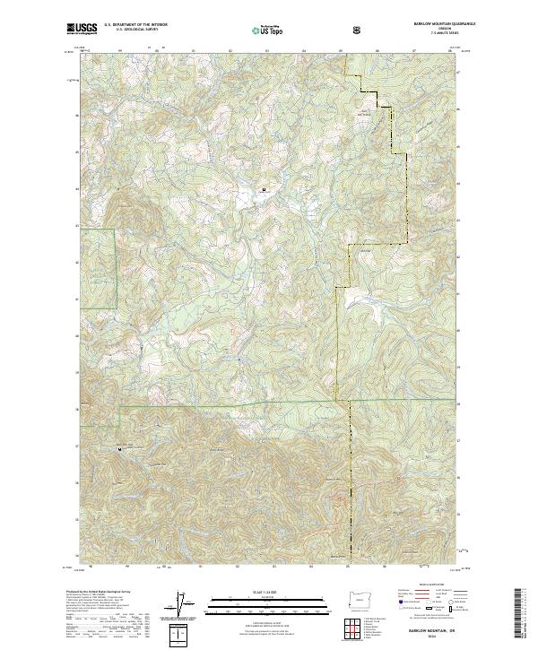 US Topo 7.5-minute map for Barklow Mountain OR
