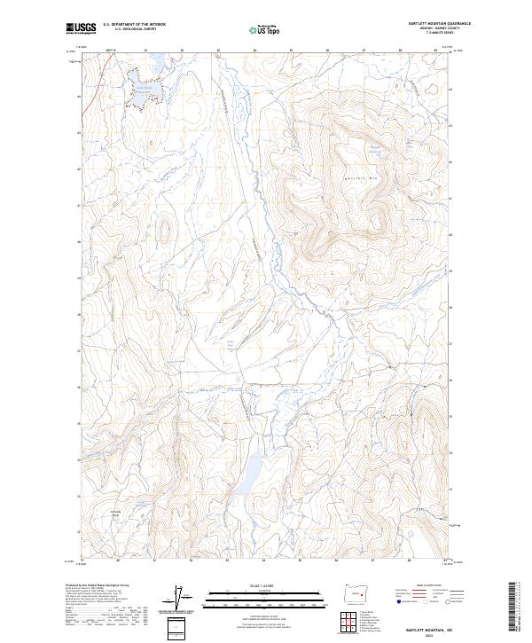 US Topo 7.5-minute map for Bartlett Mountain OR