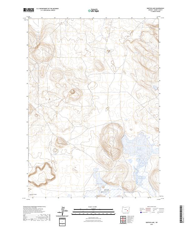 US Topo 7.5-minute map for Barton Lake OR