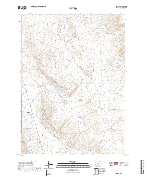 US Topo 7.5-minute map for Basque OR