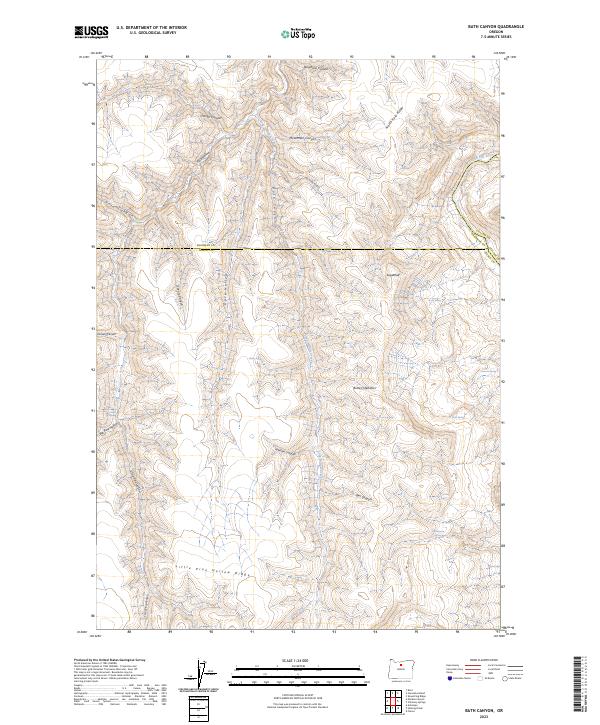 US Topo 7.5-minute map for Bath Canyon OR