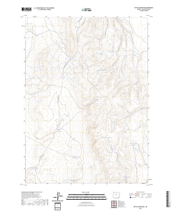 US Topo 7.5-minute map for Battle Mountain OR