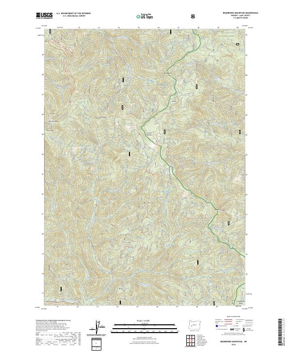 US Topo 7.5-minute map for Bearbones Mountain OR