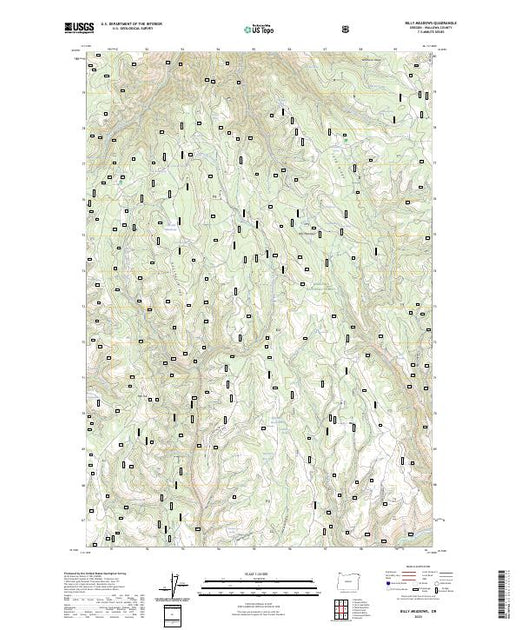 US Topo 7.5-minute map for Billy Meadows OR – American Map Store