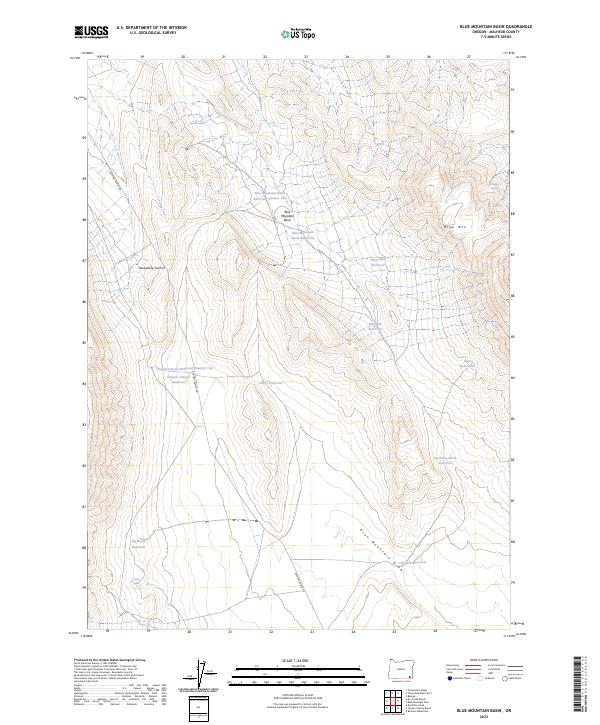 US Topo 7.5-minute map for Blue Mountain Basin OR