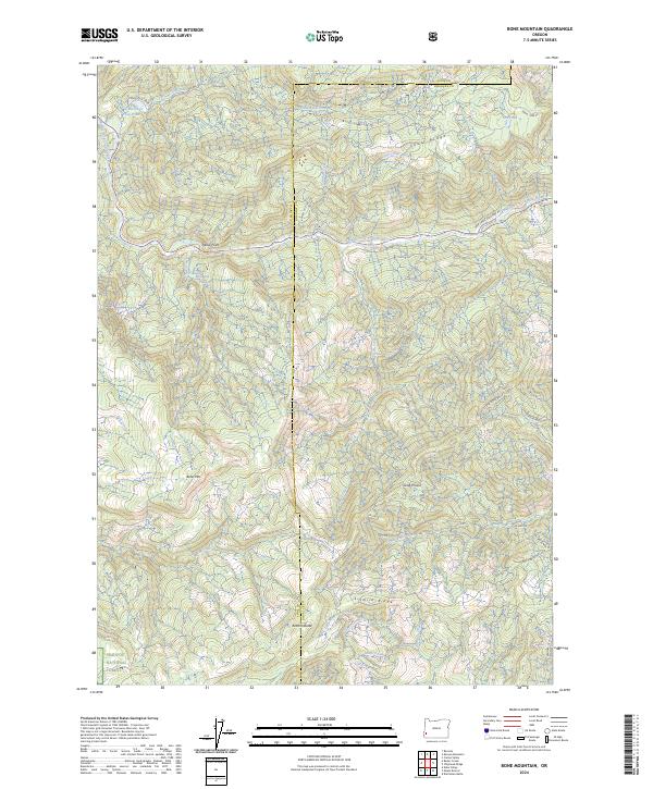 US Topo 7.5-minute map for Bone Mountain OR
