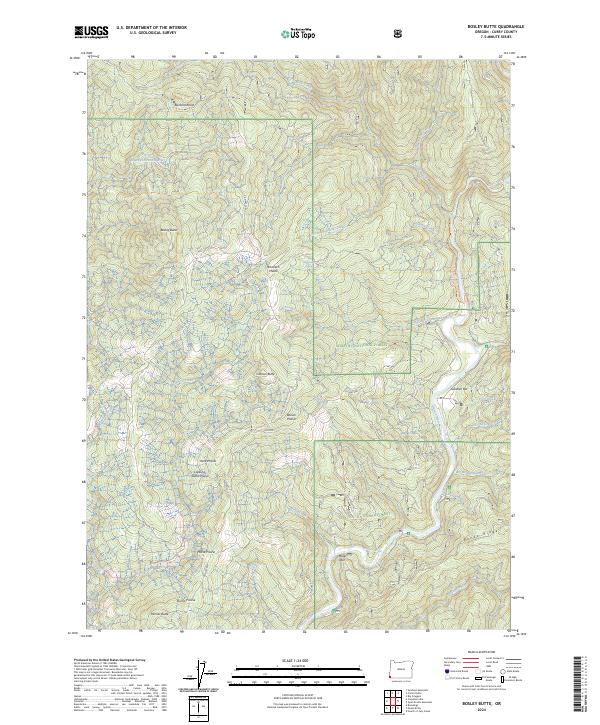 US Topo 7.5-minute map for Bosley Butte OR