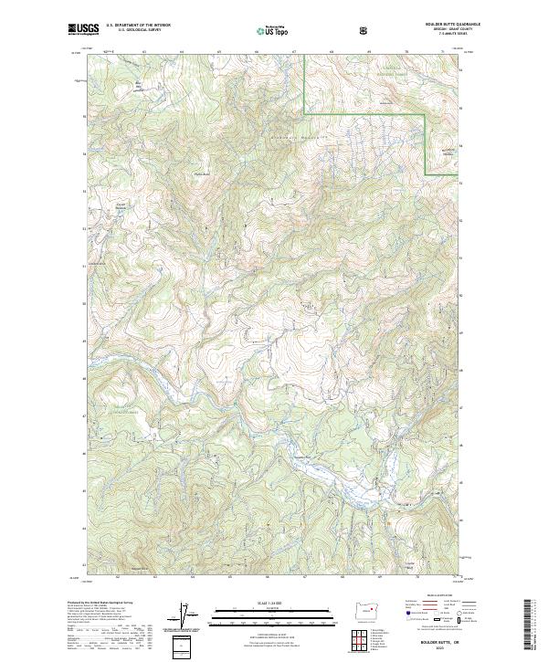 US Topo 7.5-minute map for Boulder Butte OR