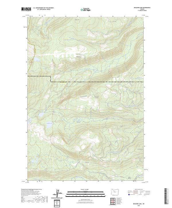 US Topo 7.5-minute map for Boulder Lake OR
