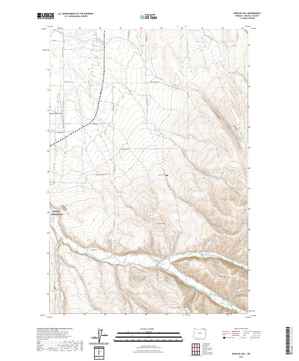 US Topo 7.5-minute map for Bowlus Hill OR