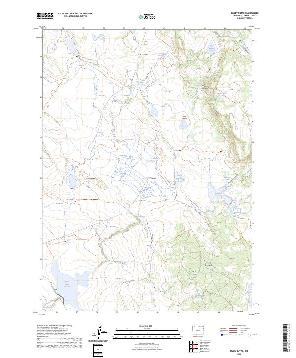 US Topo 7.5-minute map for Brady Butte OR