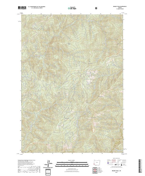 US Topo 7.5-minute map for Brandy Peak OR