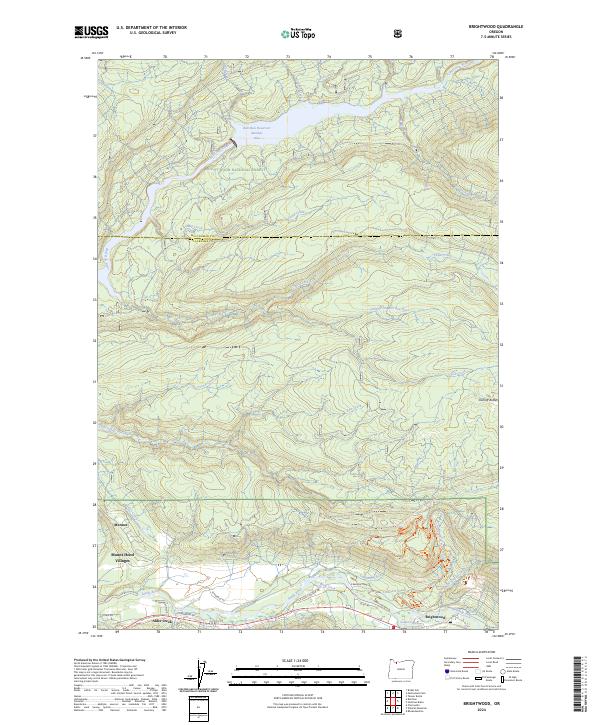 US Topo 7.5-minute map for Brightwood OR