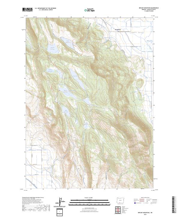 US Topo 7.5-minute map for Bryant Mountain OR