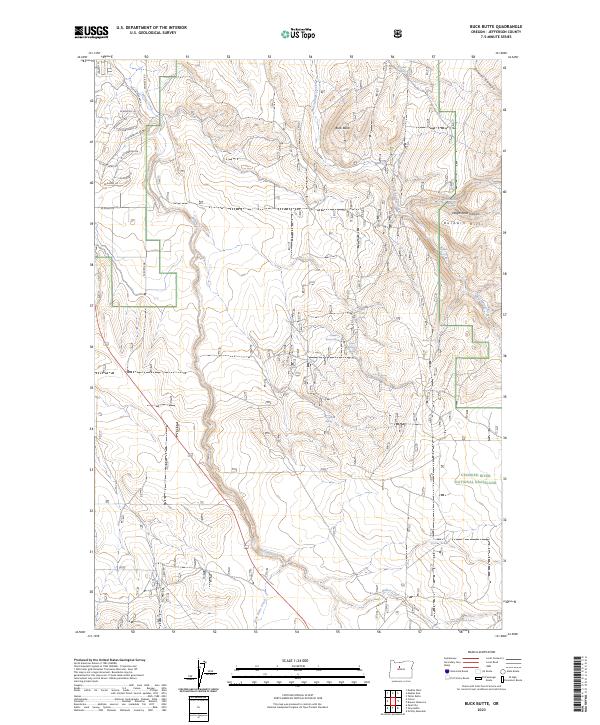 US Topo 7.5-minute map for Buck Butte OR