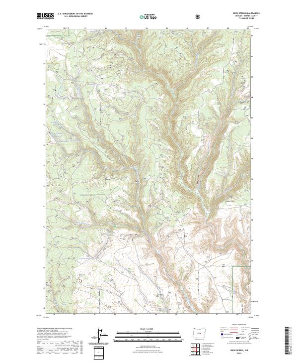 US Topo 7.5-minute map for Buck Spring OR