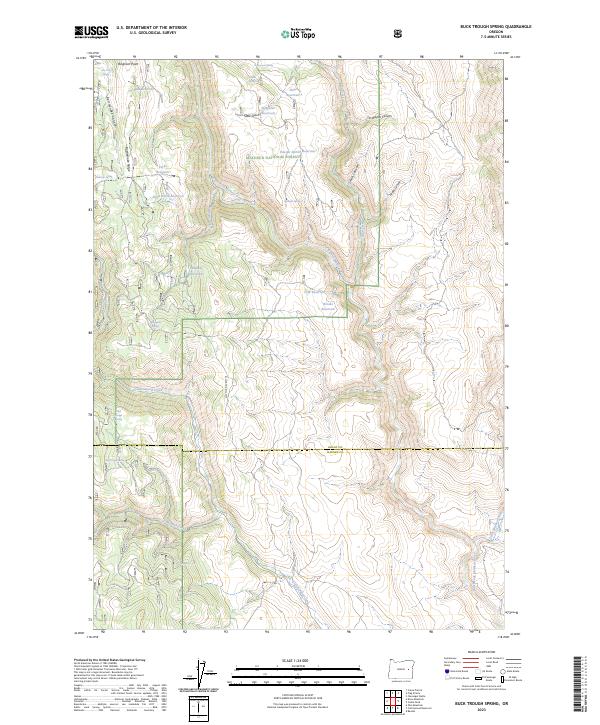 US Topo 7.5-minute map for Buck Trough Spring OR