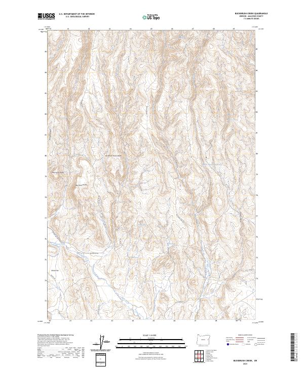 US Topo 7.5-minute map for Buckbrush Creek OR