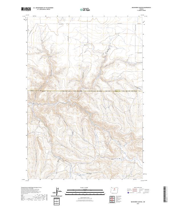 US Topo 7.5-minute map for Buckhorn Canyon OR